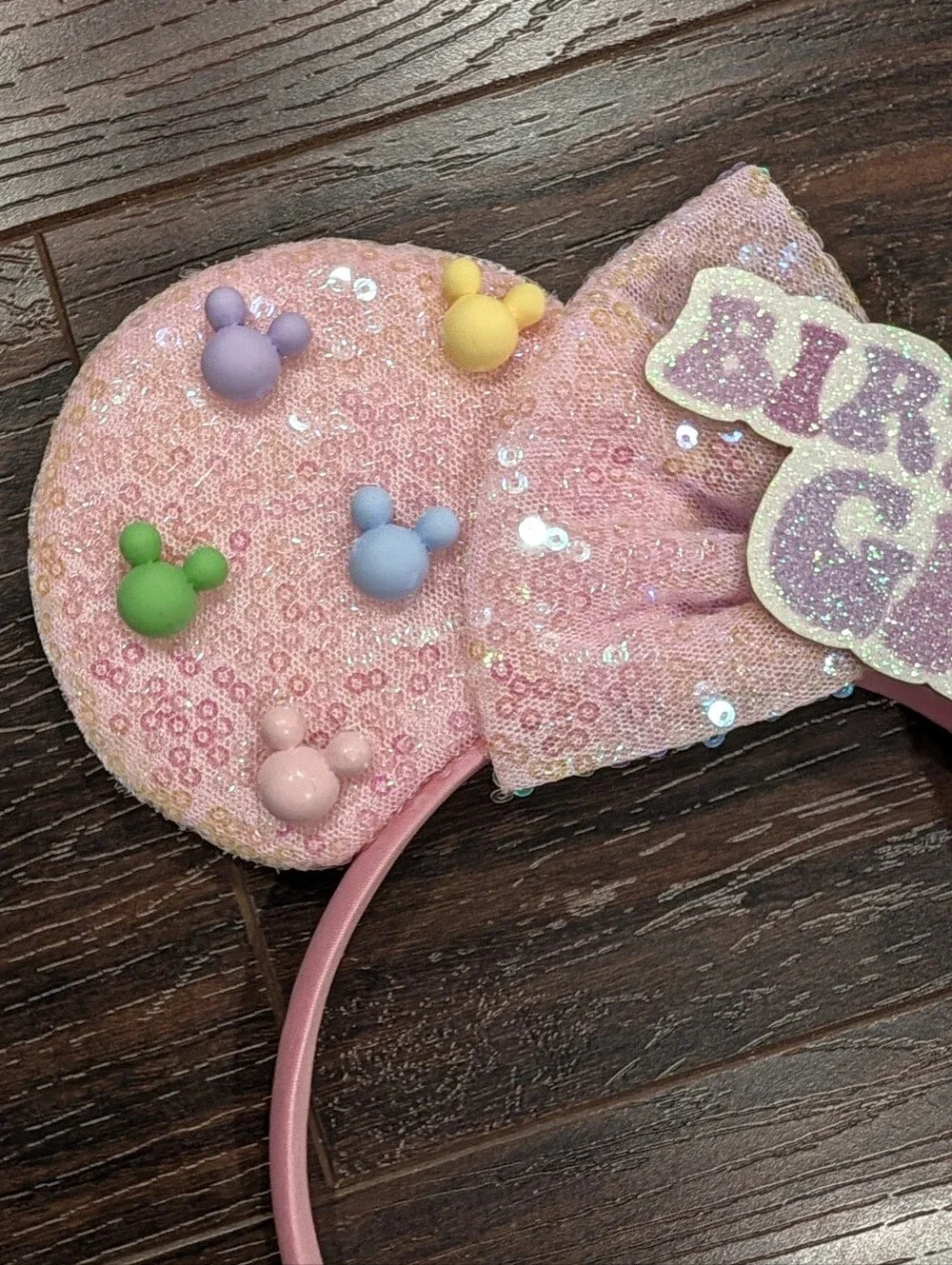 Pink 'Birthday Girl' Sequin Mouse Ears Headband for Kids